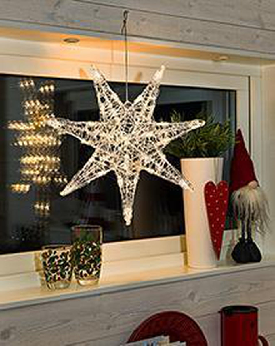 Stjerne akrylplast 45 cm-Julebelysning adventstjerne-Konstsmide-Transparent-6110-103-Lightup.no