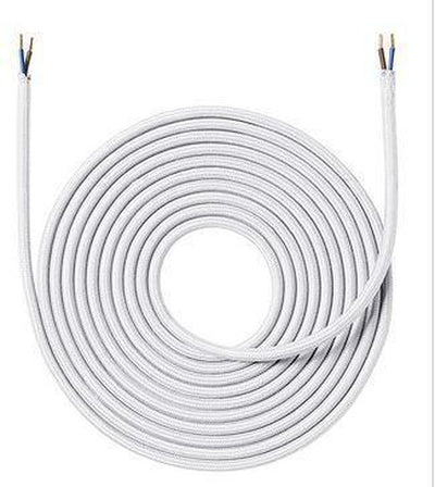 Stoffledning 4 meter uten jord - Hvit-Elektro Kabel-Nielsen Light-NL-950400-Lightup.no