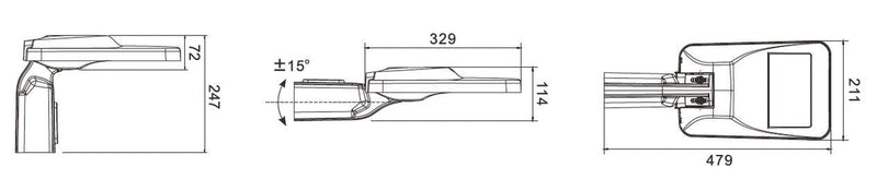 Stolpearmatur 50W 4000 Kelvin - Antrasitt grå-Utebelysning stolpe-NorDesign-570504020-Lightup.no