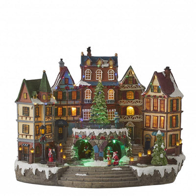 Stort bymotiv med juletre - Juleby Luville-Julebelysning dekor og pynt-Le Trading-1045437-Lightup.no