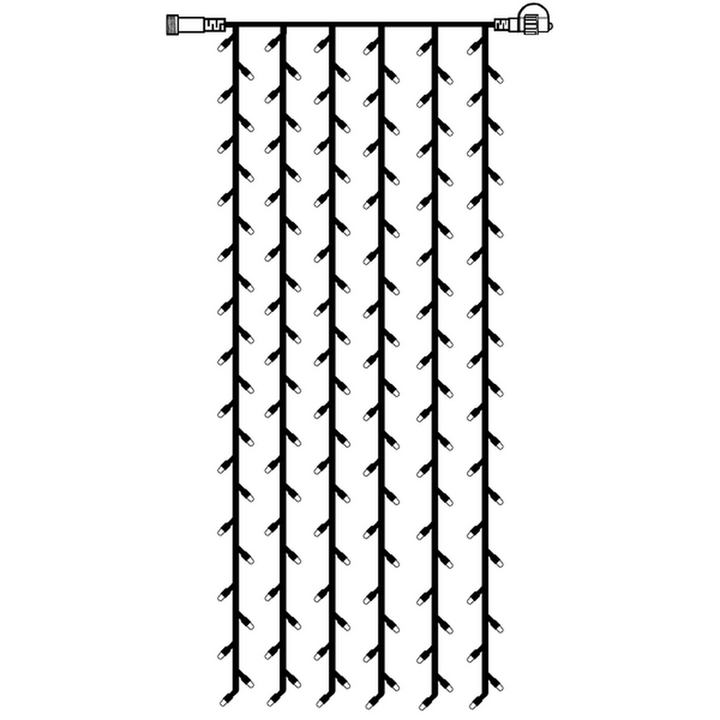 System led gardin 1x4 meter 204 lys kald hvit - Svart-System LED utendørs julebelysning-Star Trading-465-58-14-Lightup.no