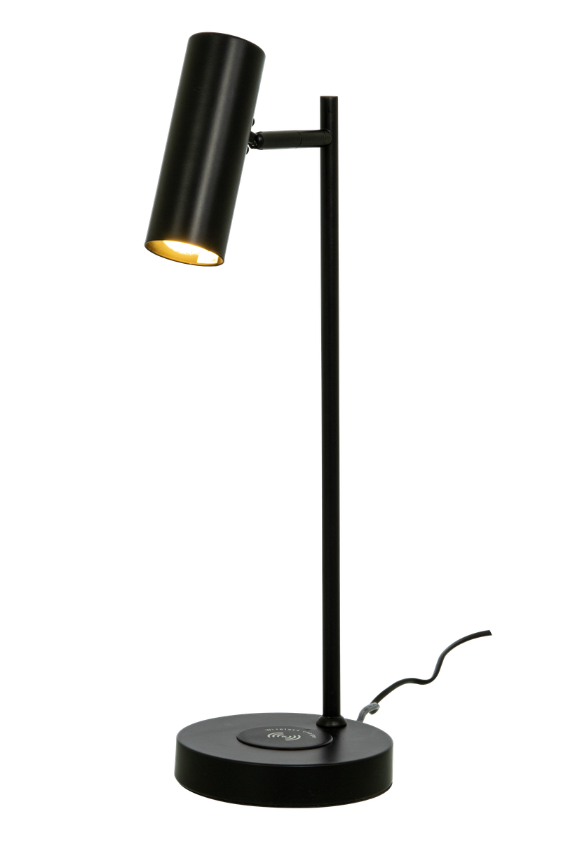 Tabela bordlampe med trådløs lader og USB - Svart-Bordlamper-Aneta Lighting-18204-15-Lightup.no