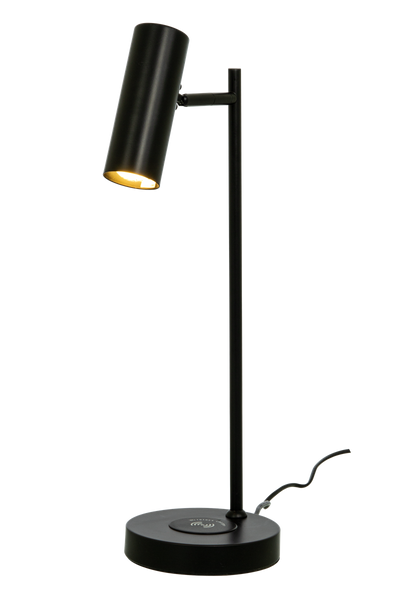 Tabela bordlampe med trådløs lader og USB - Svart-Bordlamper-Aneta Lighting-18204-15-Lightup.no