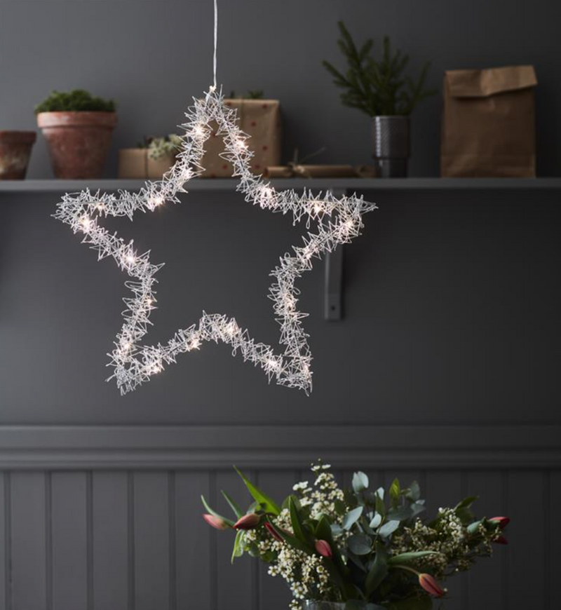 Tangle adventstjerne 45 cm - Sølv-Julebelysning adventstjerne-Marksløjd-705776-Lightup.no