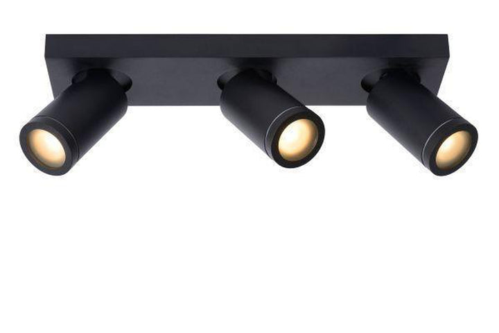 Taylor spot 3 lys IP44 baderom warm to dim 3x5W 2200-3000K-Taklamper-Lucide-Svart-LC09930/15/30-Lightup.no