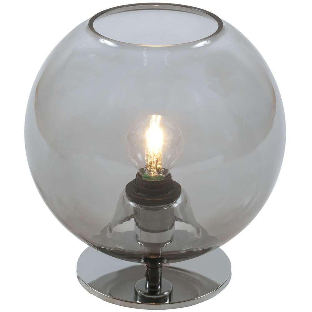 Tellus bordlampe røykfarget/krom 20cm-Bordlamper-Eglo-3100001994-Lightup.no