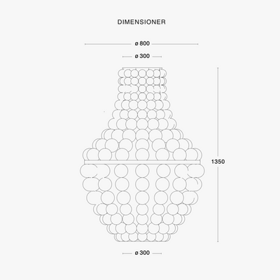 The Crown lysekrone 135 cm - Håndblåst glass-Takpendler-Örsjö-35002-76-019-Lightup.no