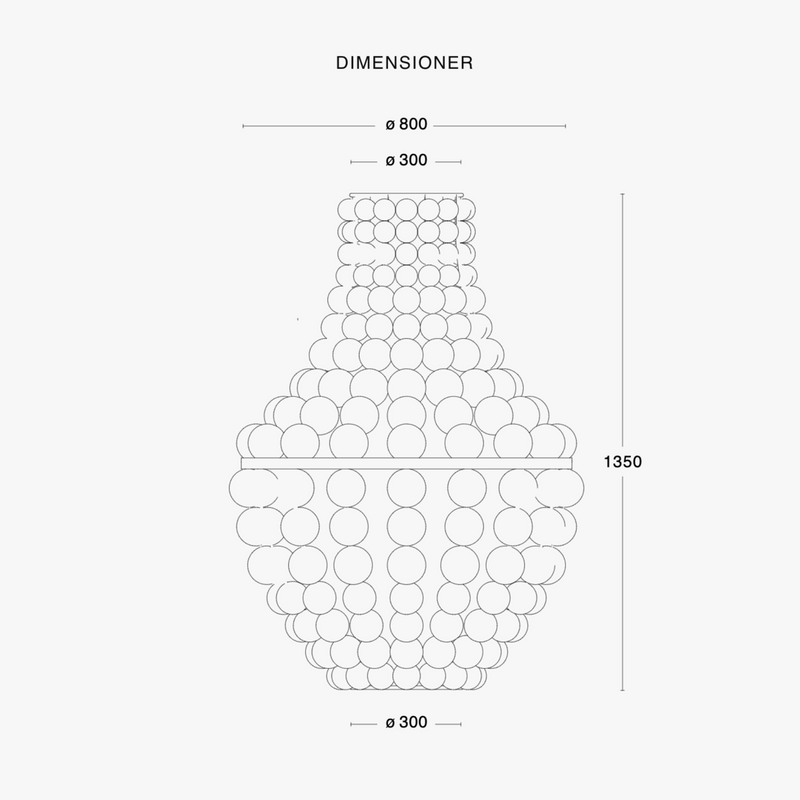 The Crown lysekrone 135 cm - Håndblåst glass-Takpendler-Örsjö-35002-76-019-Lightup.no