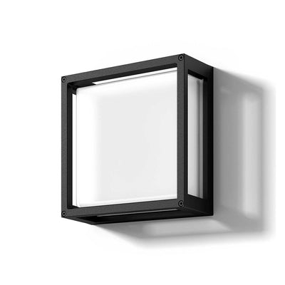 Thor vegglampe IP65 12W utendørs - Svart/Frostet glass-Utebelysning vegg veggskjold-LOOM Design-LF-811-001-Lightup.no
