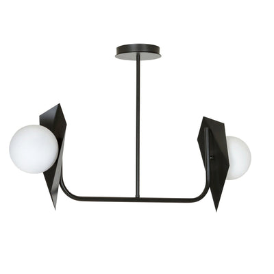 Thord 2 taklampe - Svart/Opal-Taklamper-Emibig-1026/2-Lightup.no