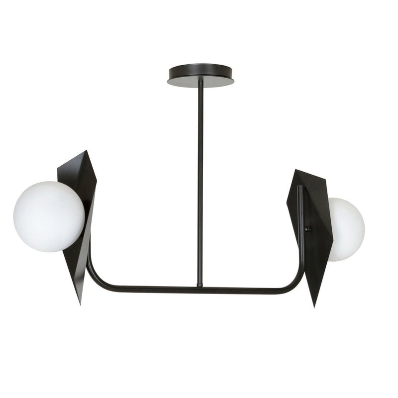 Thord 2 taklampe - Svart/Opal-Taklamper-Emibig-1026/2-Lightup.no