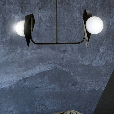 Thord 2 taklampe - Svart/Opal-Taklamper-Emibig-1026/2-Lightup.no