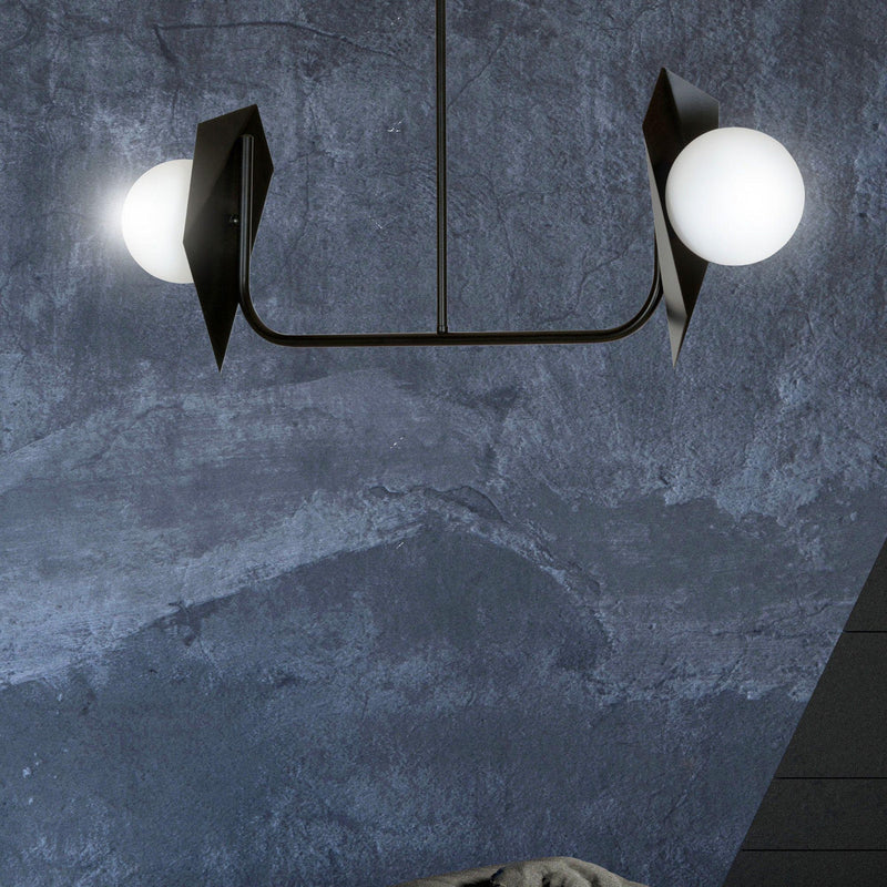 Thord 2 taklampe - Svart/Opal-Taklamper-Emibig-1026/2-Lightup.no