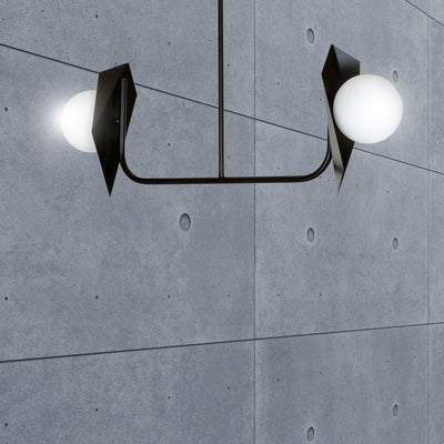 Thord 2 taklampe - Svart/Opal-Taklamper-Emibig-1026/2-Lightup.no