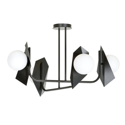 Thord 4 taklampe - Svart/Opal-Taklamper-Emibig-1026/4-Lightup.no
