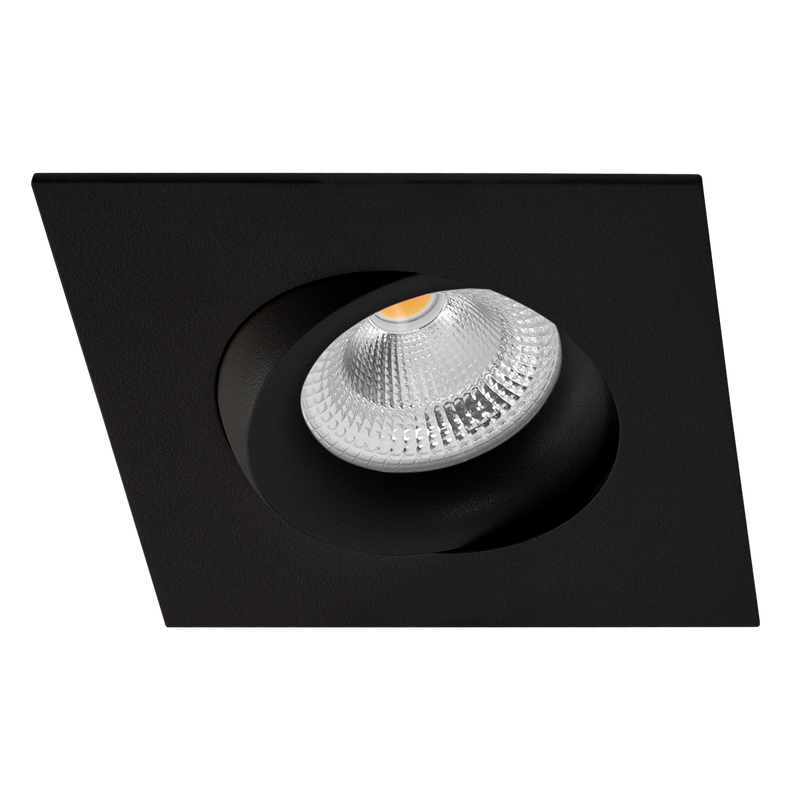Tigrus 360° Square Rotatable lavtbyggende downlight 8W 1800-3000K Dim2Warm IP44 - Svart-Downlight lavtbyggende-Norlux-26927-D2W-36-2-Lightup.no