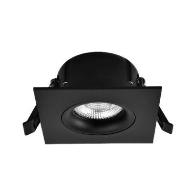 Tigrus 360° Square Rotatable lavtbyggende downlight 8W 1800-3000K Dim2Warm IP44 - Svart-Downlight lavtbyggende-Norlux-26927-D2W-36-2-Lightup.no
