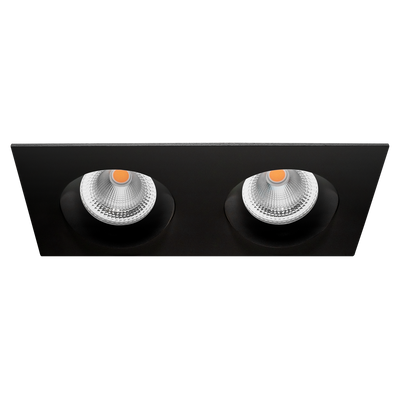 Tigrus Square Double 360° justerbare lavtbyggende downlight 2x8W 1800-3000K Dim2Warm IP44 - Svart-Downlight lavtbyggende-Norlux-27927-D2W-36-2-Lightup.no