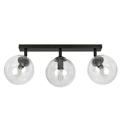 Tofi taklampe 3 lys - Svart/Klart glass-Taklamper-Emibig-776/3-Lightup.no