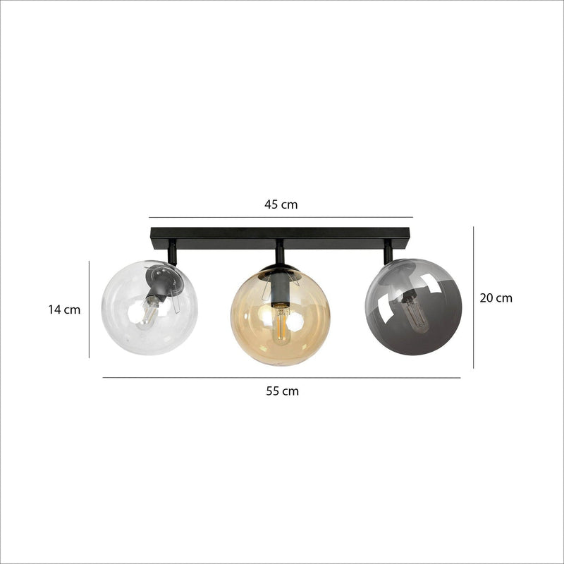 Tofi taklampe 3 lys - Svart/Multifarget-Taklamper-Emibig-779/3-Lightup.no