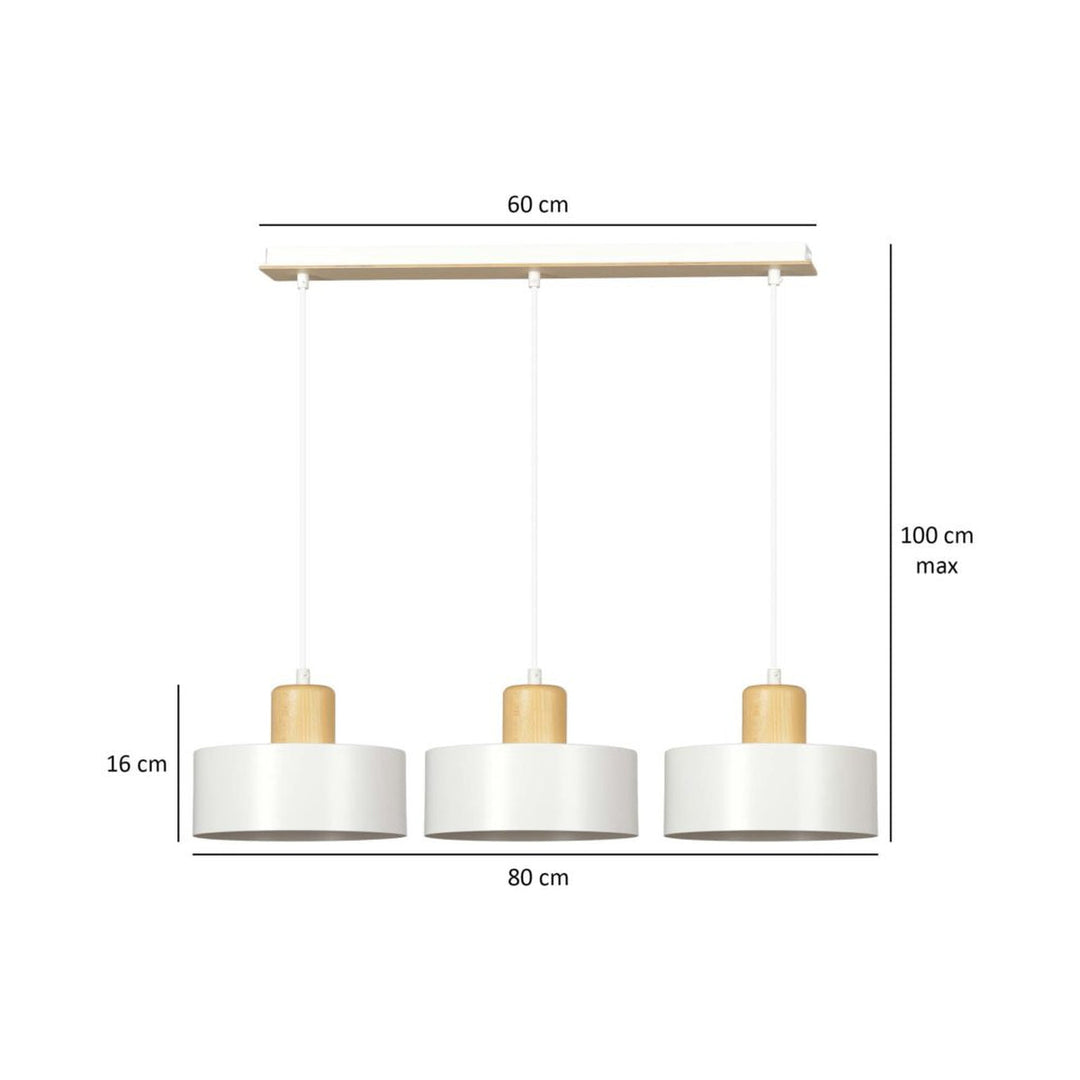 Torin trippel takpendel - Hvit/Tre-Takpendler-Emibig-Hvit / Tre-1047/3-Lightup.no