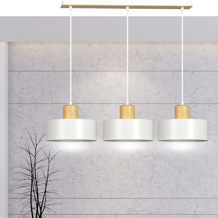 Torin trippel takpendel - Hvit/Tre-Takpendler-Emibig-Hvit / Tre-1047/3-Lightup.no