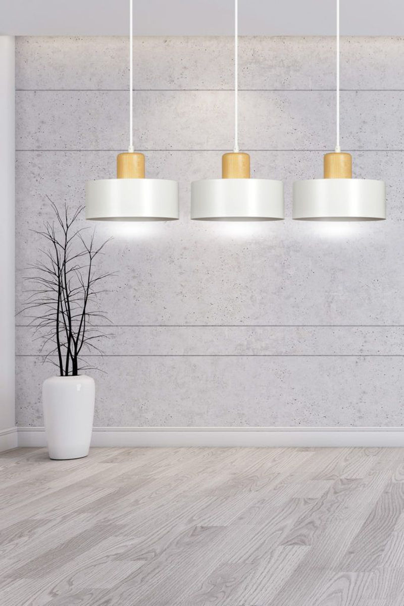 Torin trippel takpendel - Hvit/Tre-Takpendler-Emibig-Hvit / Tre-1047/3-Lightup.no