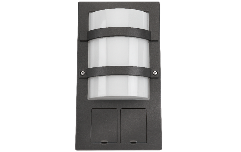 Trio Socket Grafitt 11W LED 3000K Ra>80 m/stikkontakt-Utebelysning vegg veggskjold-Sg Armaturen As-3100184-Lightup.no