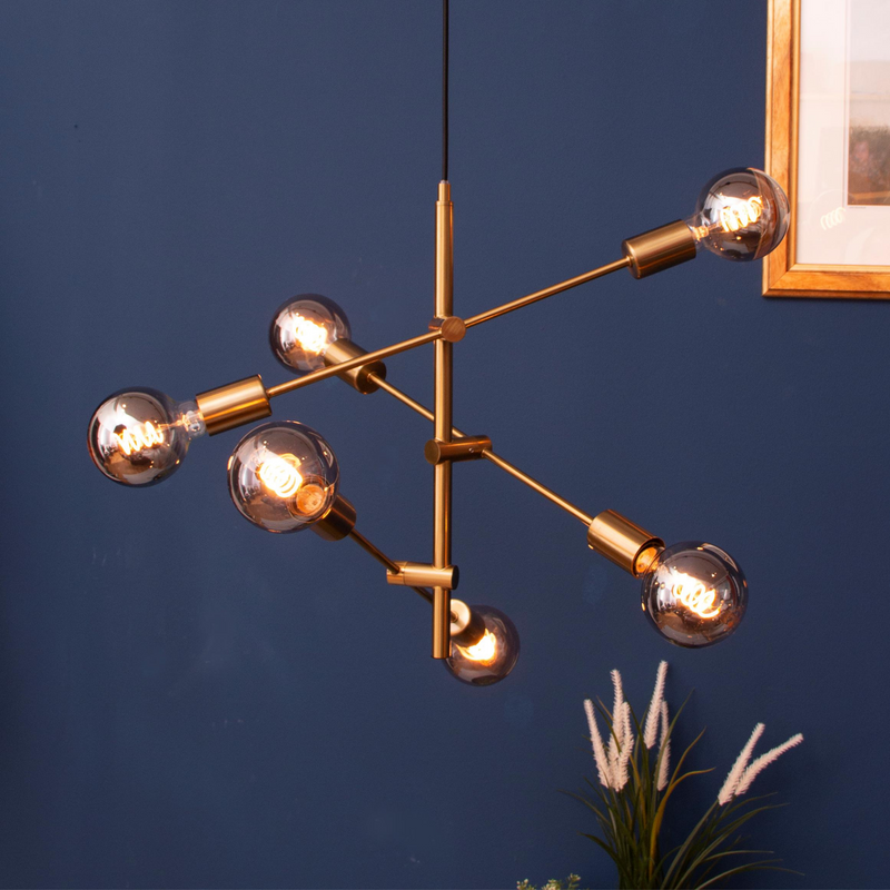 Tropea taklampe 6 lys - Messing farge-Takpendler-Scanlight-169575-Lightup.no