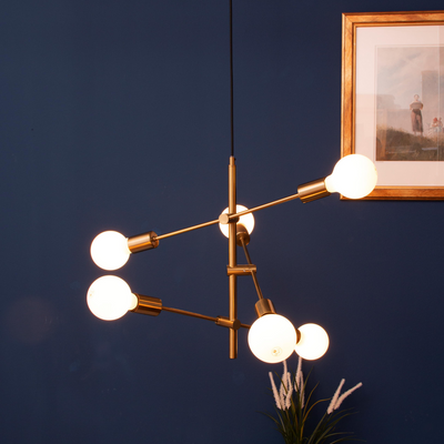 Tropea taklampe 6 lys - Messing farge-Takpendler-Scanlight-169575-Lightup.no