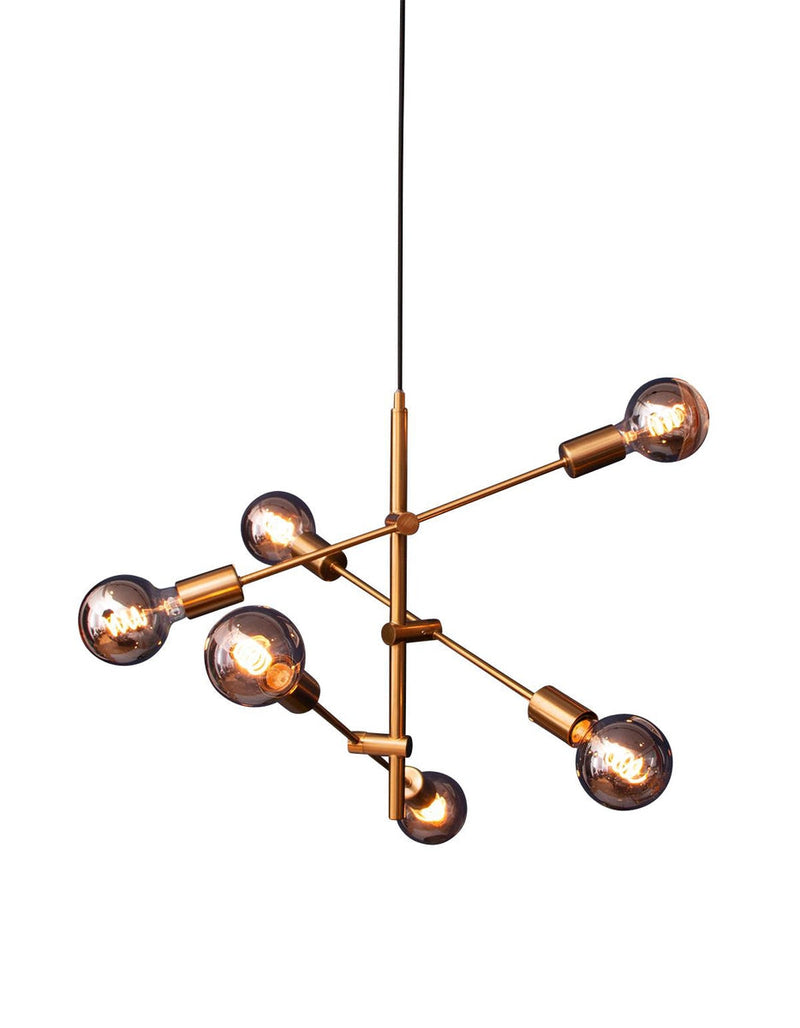 Tropea taklampe 6 lys - Messing farge-Takpendler-Scanlight-169575-Lightup.no