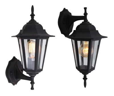 Trysil utelampe vegg opp eller nedover vendt utelampe 1 stk - Svart-Utebelysning vegg klassisk-Scanlight-165877-Lightup.no