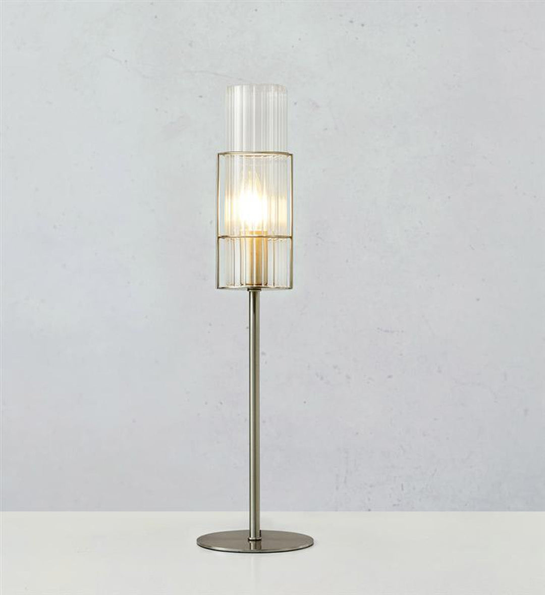Tubo bordlampe 50 cm - Satin nikkel/Klar-Bordlamper-Marksløjd-108557-Lightup.no