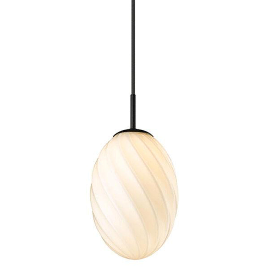 Twist Egg takpendel 15 cm - Svart/Hvit-Takpendler-Halo Designs-5705639739363-Lightup.no