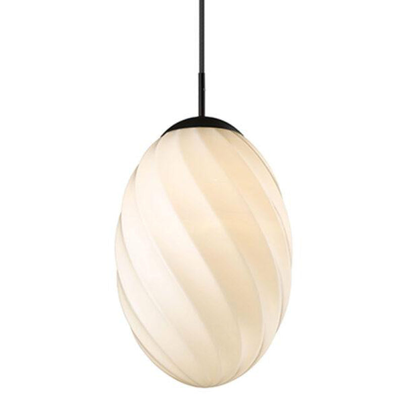 Twist Egg takpendel 25 cm - Svart/Hvit-Takpendler-Halo Designs-5705639739394-Lightup.no
