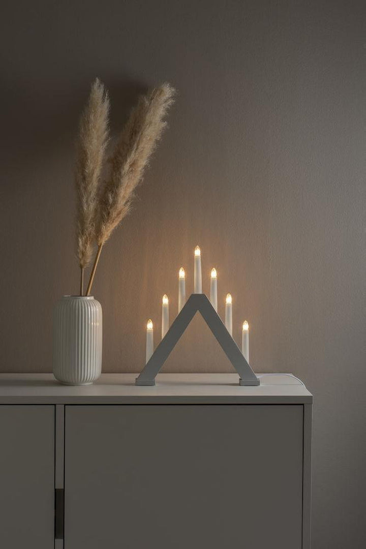 (Utgått) (Utgått) Adventsstake 7 armet - Matt grå-Julebelysning adventsstake-Konstsmide-3930-305-Lightup.no