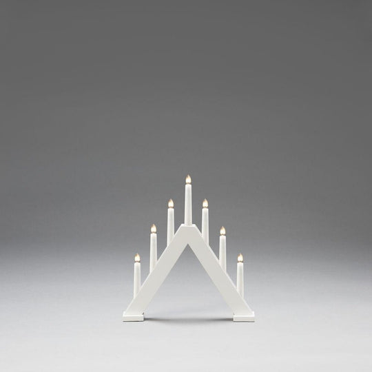 (Utgått) (Utgått) Adventsstake 7 armet matt hvit-Julebelysning adventsstake-Konstsmide-3930-205-Lightup.no