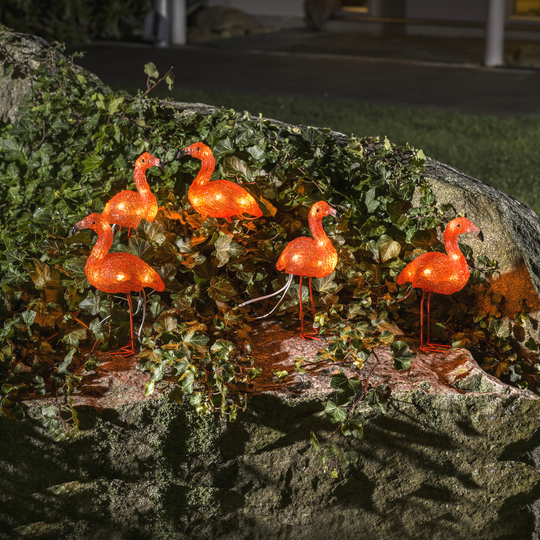 (Utgått) (Utgått) Sett med 5 Flamingo-Utebelysning Hagebelysning-Konstsmide-6267-803-Lightup.no