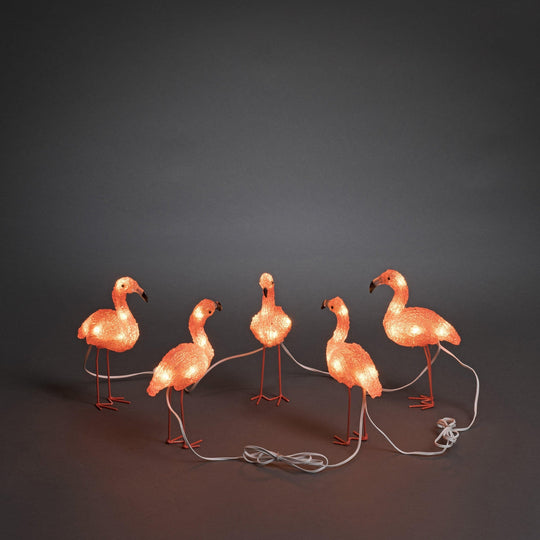 (Utgått) (Utgått) Sett med 5 Flamingo-Utebelysning Hagebelysning-Konstsmide-6267-803-Lightup.no
