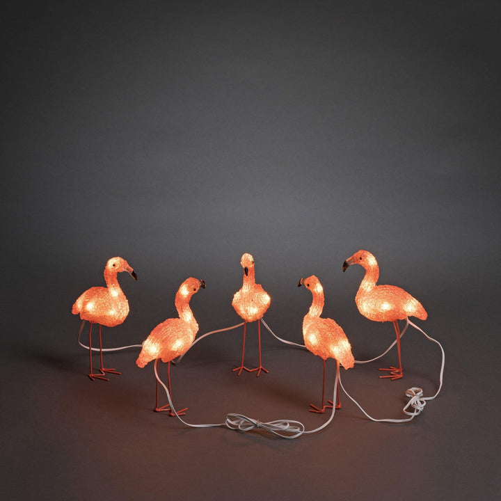 (Utgått) (Utgått) Sett med 5 Flamingo-Utebelysning Hagebelysning-Konstsmide-6267-803-Lightup.no