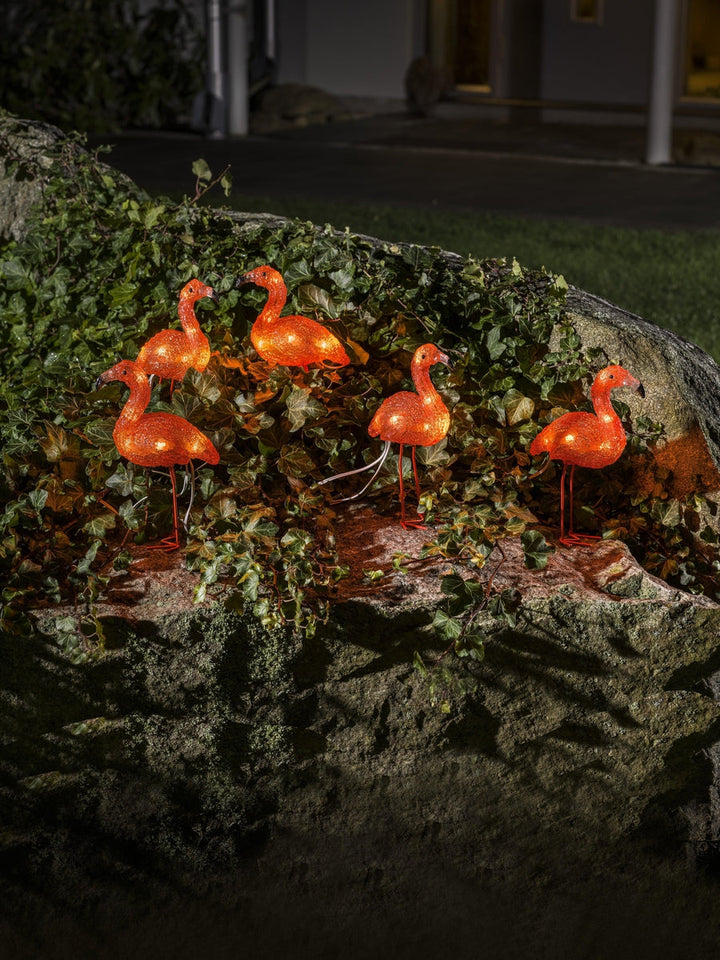 (Utgått) (Utgått) Sett med 5 Flamingo-Utebelysning Hagebelysning-Konstsmide-6267-803-Lightup.no
