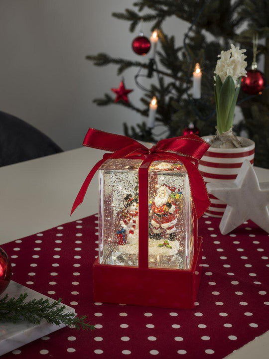 (Utgått) Vannfylt lykt med nisse og snømann-Julebelysning dekor og pynt-Konstsmide-4352-550-Lightup.no