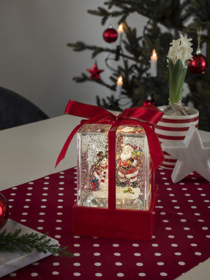 (Utgått) Vannfylt lykt med nisse og snømann-Julebelysning dekor og pynt-Konstsmide-4352-550-Lightup.no