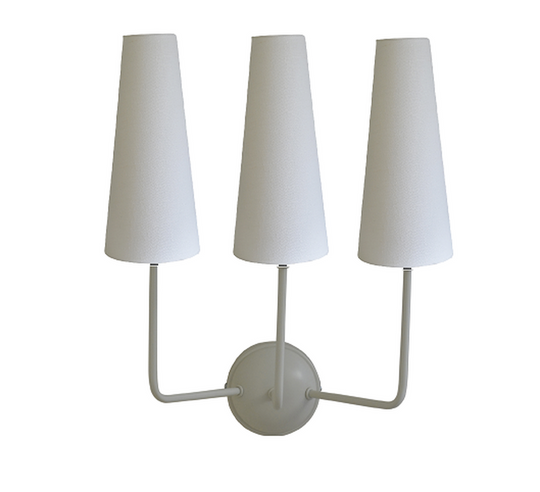 Valentina vegglampe med lampeskjermer - Sand/Hvit-Vegglamper-Hallbergs-Sand / Hvit-HS__6759-025+HS__101-12-010-Lightup.no