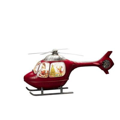 Vannfylt Helikopter med nisse-Julebelysning dekor og pynt-Konstsmide-4276-550-Lightup.no