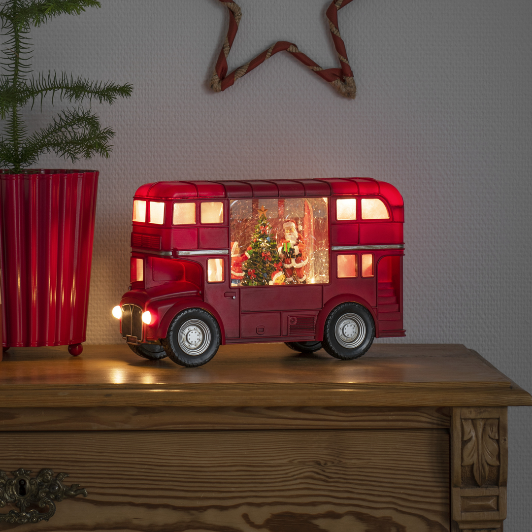 Vannfylt London buss-Julebelysning dekor og pynt-Konstsmide-Rød-4260-550-Lightup.no