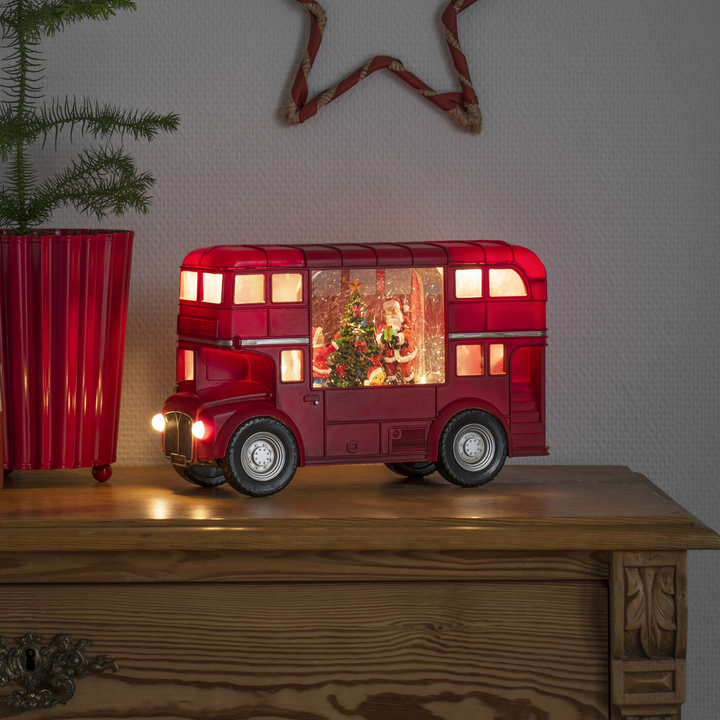 Vannfylt London buss-Julebelysning dekor og pynt-Konstsmide-Rød-4260-550-Lightup.no