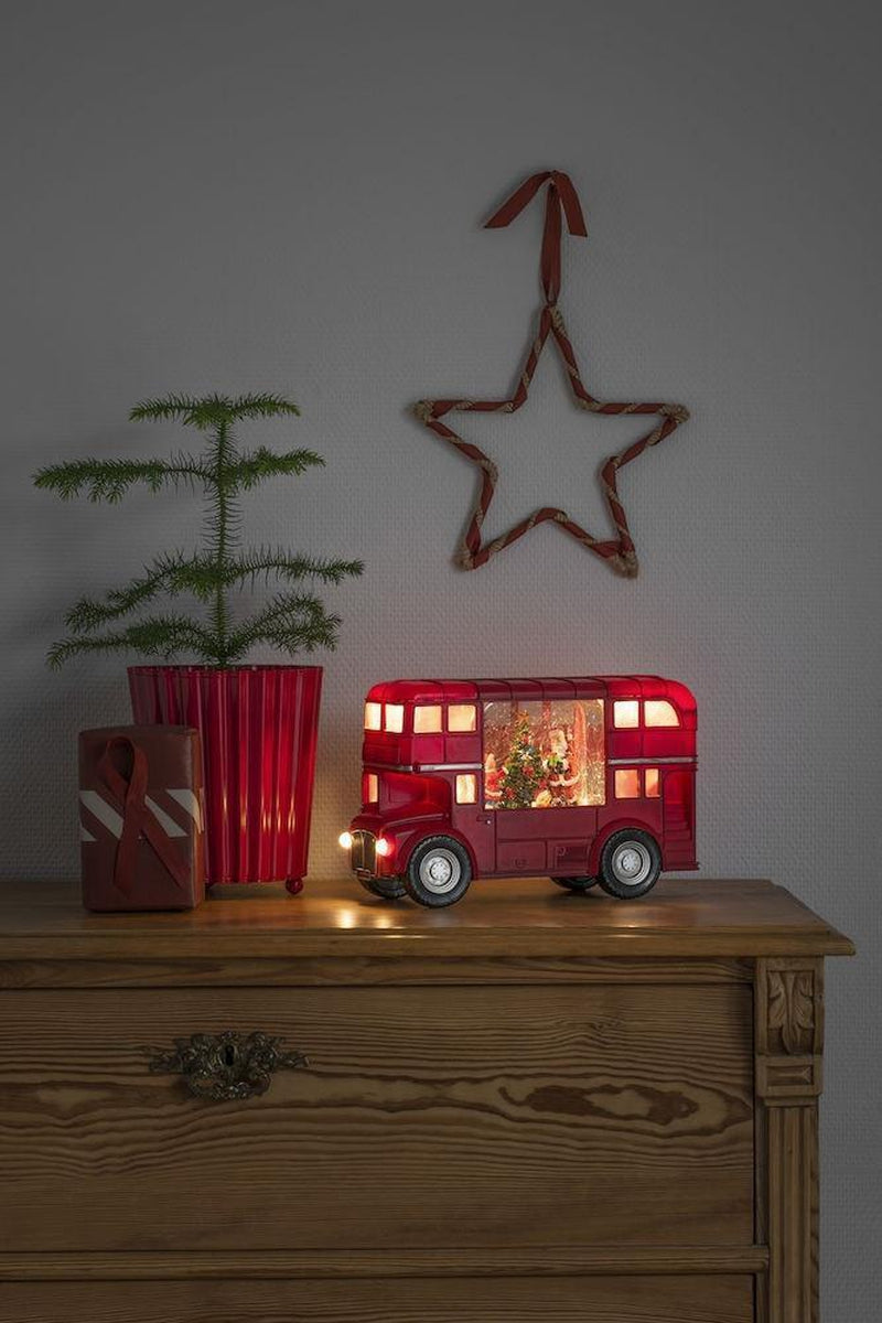 Vannfylt London buss-Julebelysning dekor og pynt-Konstsmide-Rød-4260-550-Lightup.no