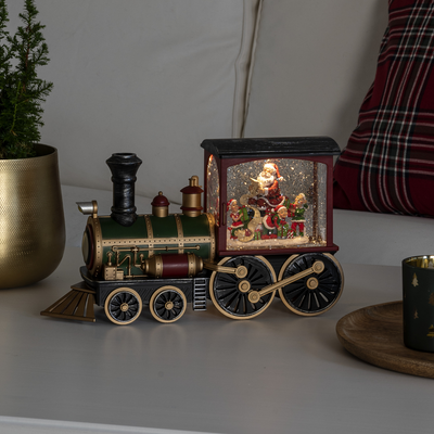 Vannfylt Tog med nisse-Julebelysning dekor og pynt-Konstsmide-4264-000-Lightup.no