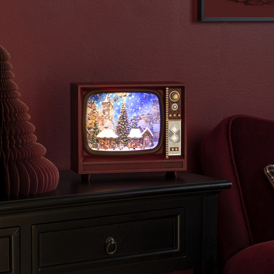 Vannfylt Tv med julemarked-Julebelysning dekor og pynt-Konstsmide-4265-000-Lightup.no
